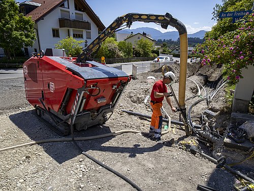 Saugraupe VC70 im Einsatz