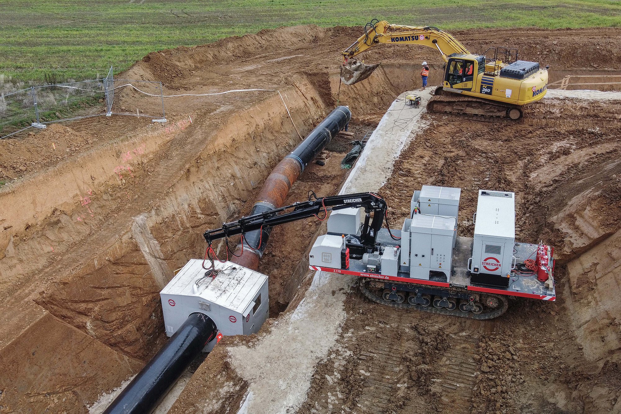 PW150-E im Einsatz bei einem Pipeline-Projekt